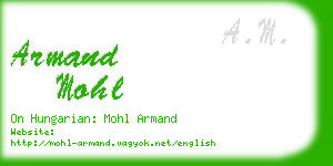 armand mohl business card